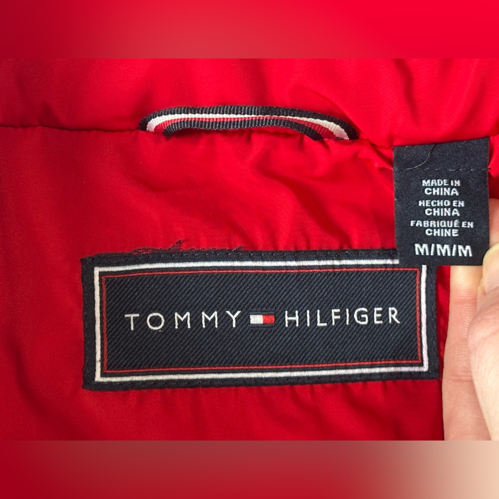 Tommy Hilfiger Red Fur Lined Puffer Coat - Picture 6 of 8